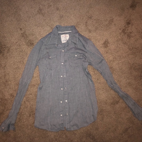 Gray button up blouse - Picture 1 of 3
